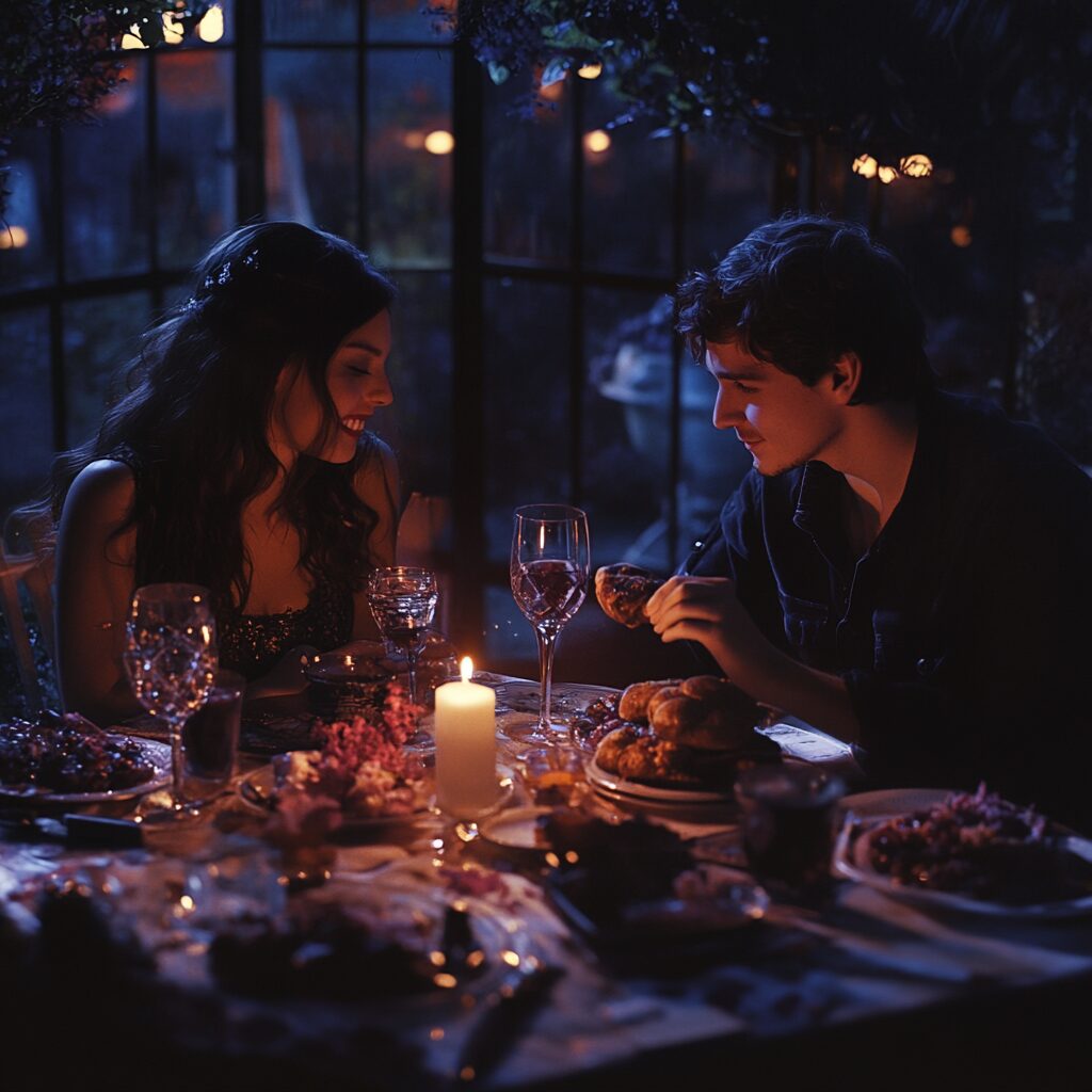diner romantic couple