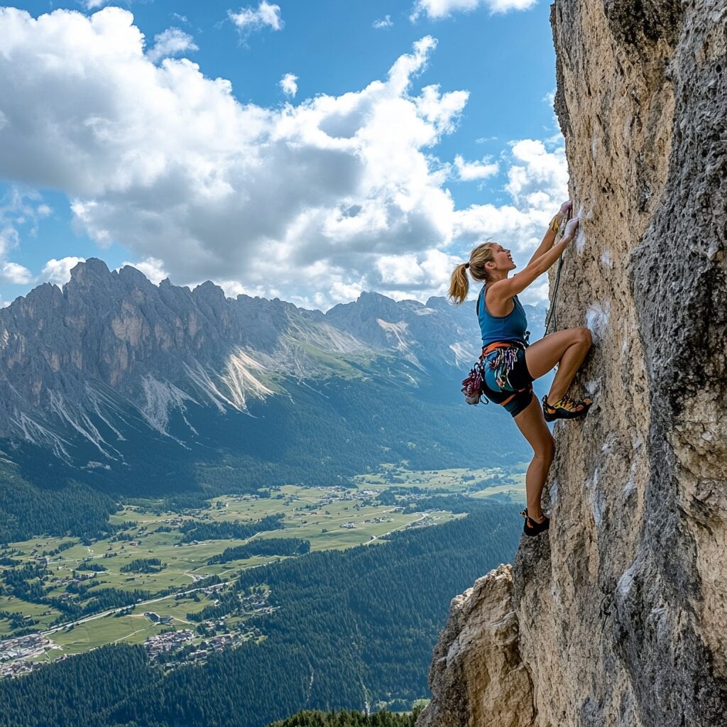 femme escalade montagne