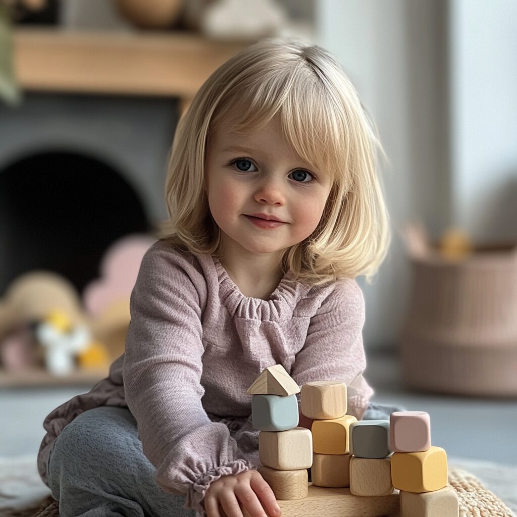 petite fille jouet en bois