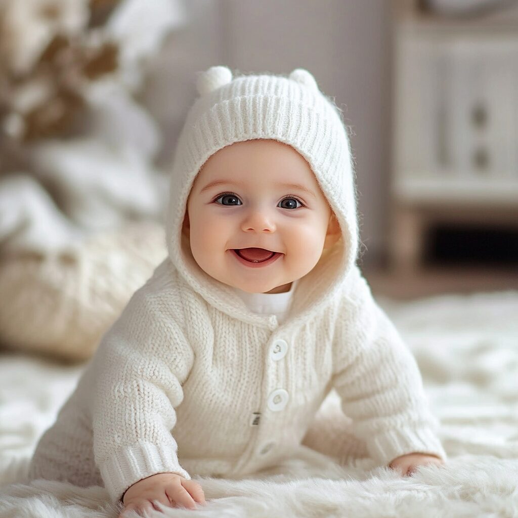 vetement bebe capuche blanc
