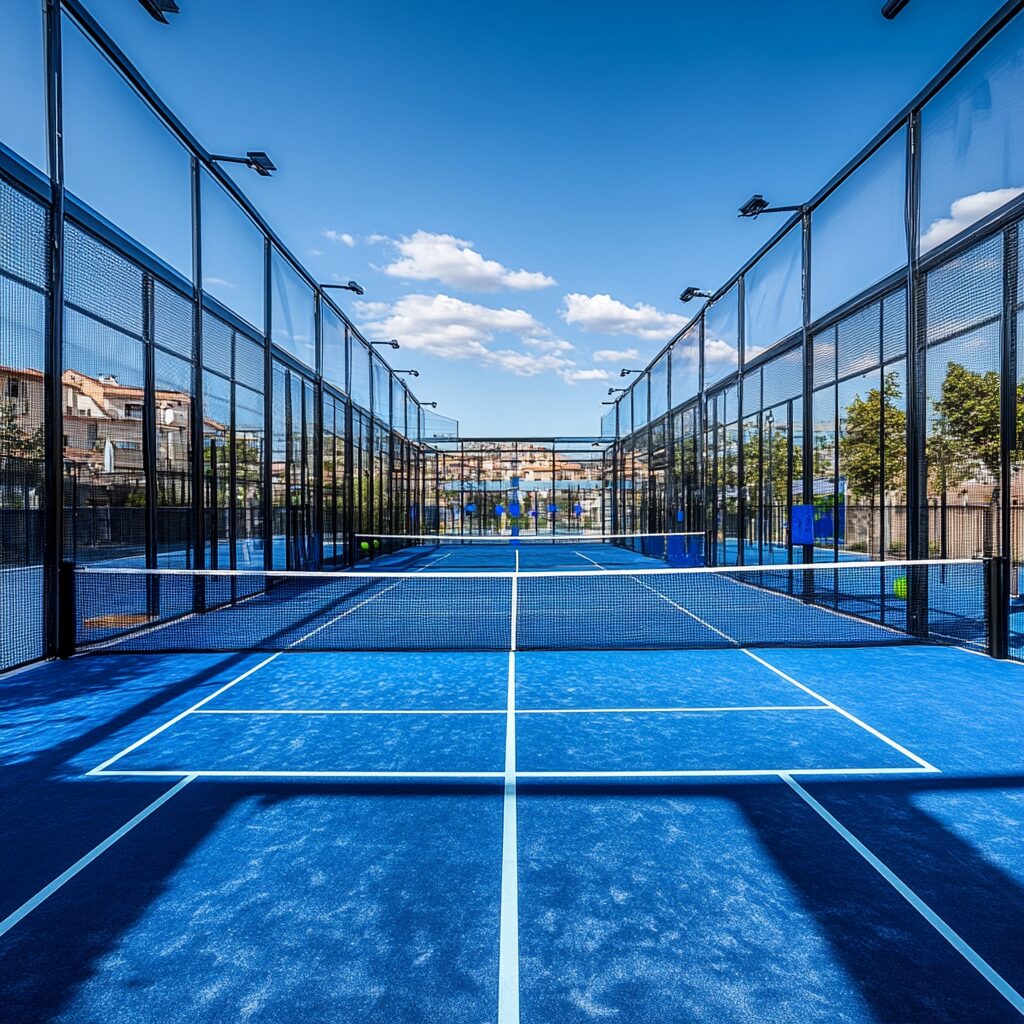 terrain de padel bleu